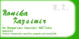 monika kazsimir business card